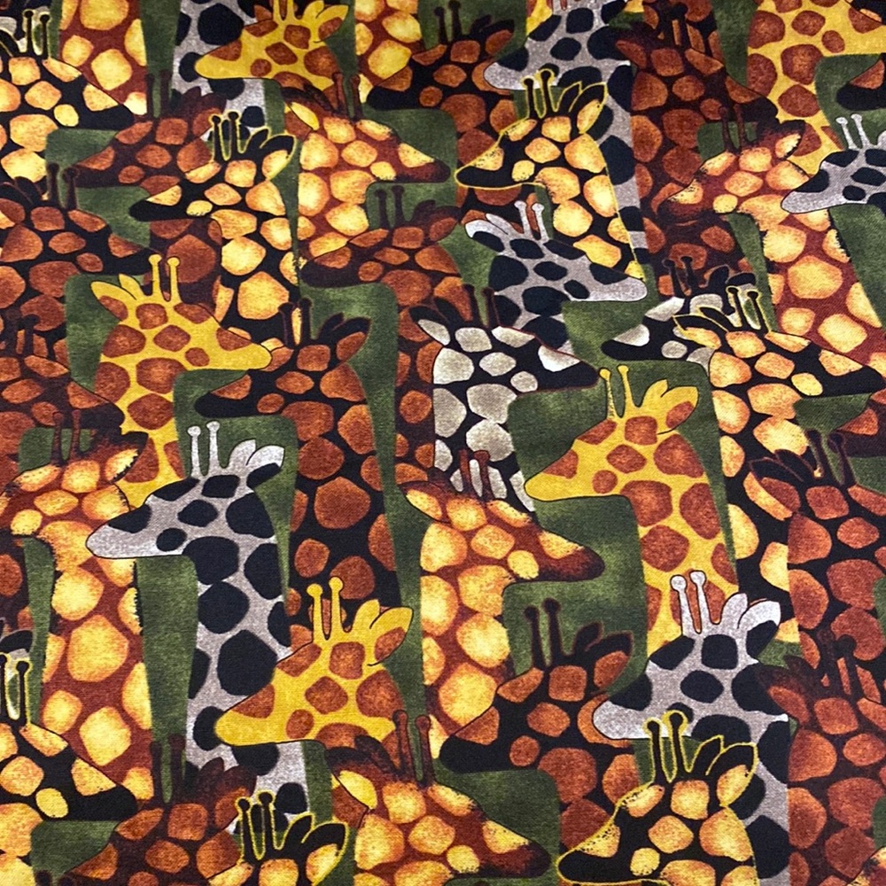 !! SALE !! Giraffe Fabric ‘Animal Attraction’ Northcott Studio 100% Cotton